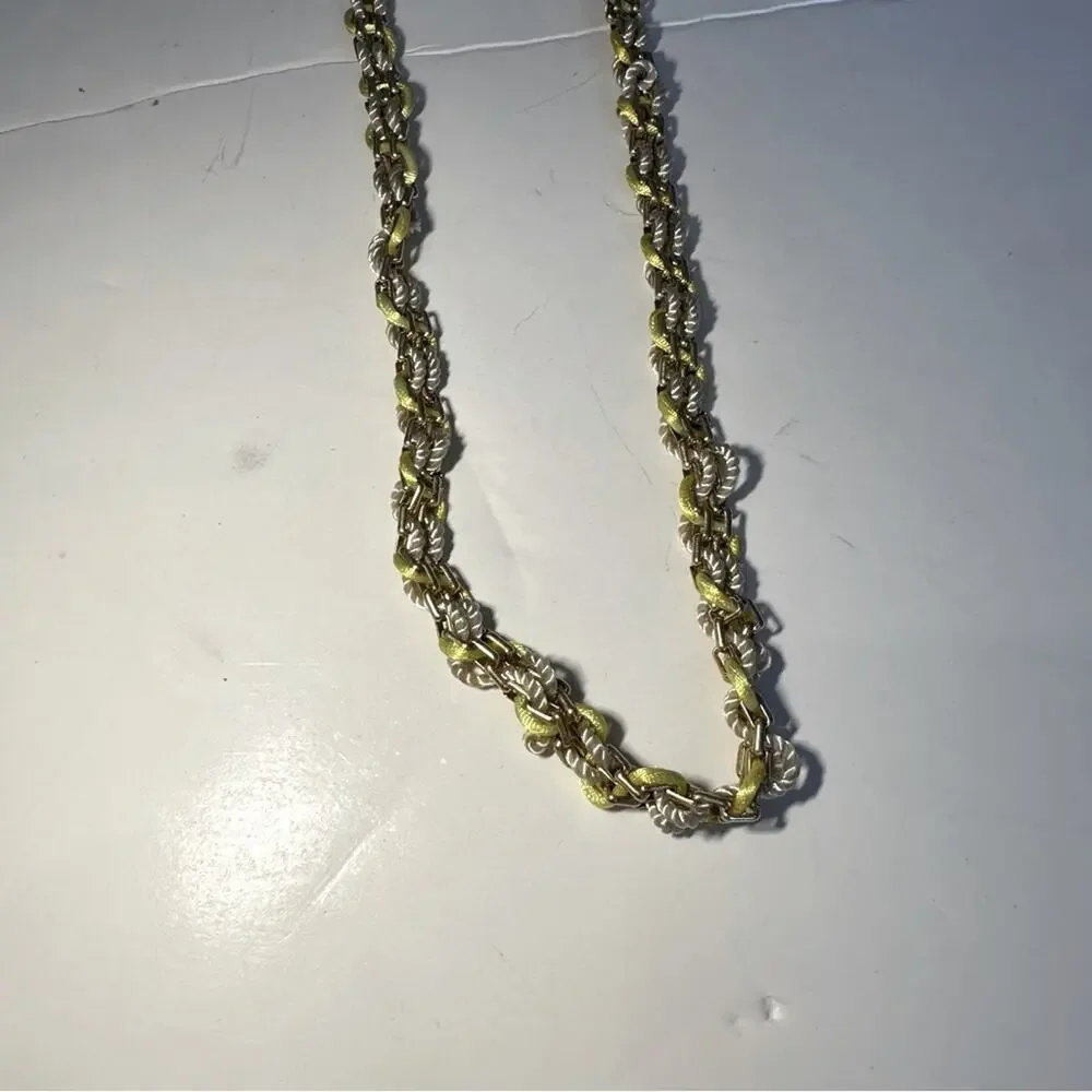 Madewell 1937 Gold Chain Yellow Tan Necklace 32” Long Chunky Preppy - Picture 5 of 9